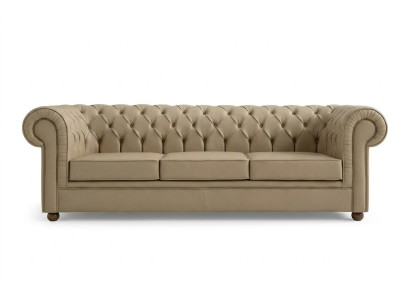 Beiger Chesterfield Dreisitzer Büromöbel Sofa Polstersofas Luxus Möbel