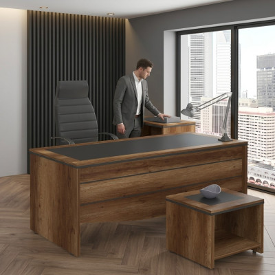 Arbeitszimmer Schreibtisch Holz Bürotisch Büro Möbel Chefschreibtisch