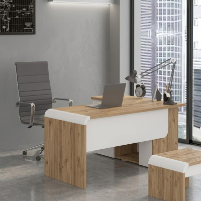 Brauner Eckschreibtisch Büromöbel Design Schreibtisch Chefschreibtisch