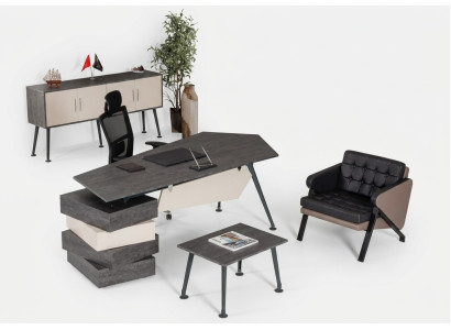 Büro Set Schreibtisch Arbeitszimmer Komplett 3 tlg Büro Einrichtung Neu