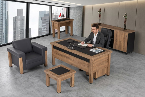 Designer Büro Arbeit Zimmer Set Schreibtisch Schrank Komplett Set Möbel 4 tlg