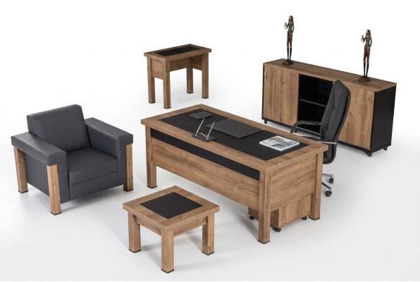 Designer Büro Arbeit Zimmer Set Schreibtisch Schrank Komplett Set Möbel 4 tlg