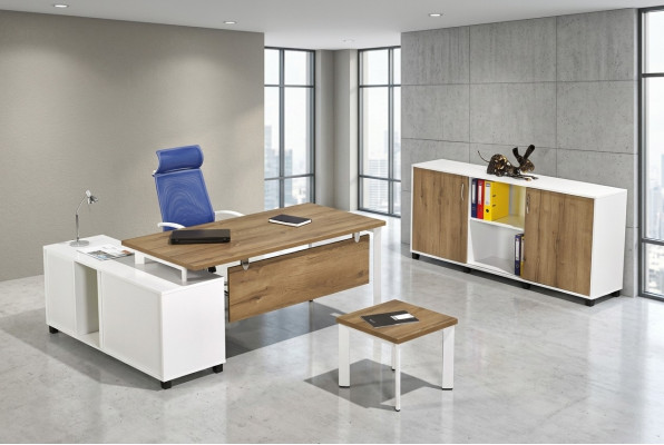 Luxus Weiße Arbeitszimmer Möbel Büroeinrichtung Garnitur Set Neu 3tlg