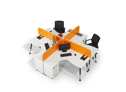 Teamarbeitsplatz Schreibtisch 4 Personen Tisch Counter Team-Schreibtische