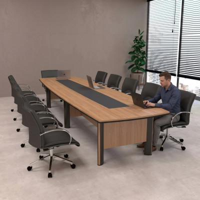 Großer Besprechungstisch 500cm Konferenztisch Büromöbel Arbeitszimmer