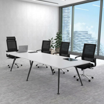 Weißer Besprechungstisch Konferenztisch Arbeitszimmer Einrichtung Stil