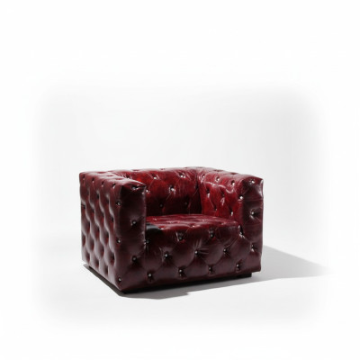 Chesterfield Sessel Ledersofa Luxus Sessel Bordeaux Clubsessel Neu