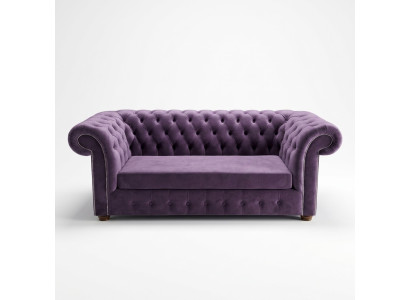 Chesterfield Sofa Dreisitzer Sofas Couch Polster Textil Lila Couchen Samt