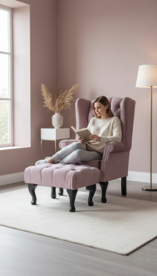 Chesterfield Ohrensessel Hocker Samt Rosa Sitz Lounge Relax Lounge Club