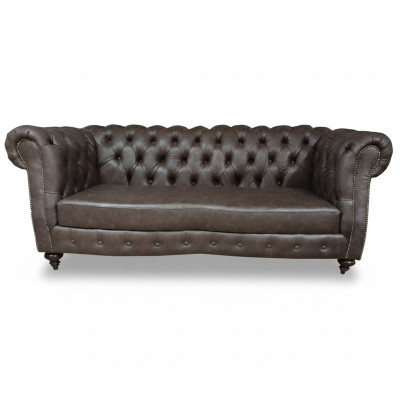 Sofa 3 Sitzer Chesterfield Couch Echtleder Sofas Braun Couchen Möbel