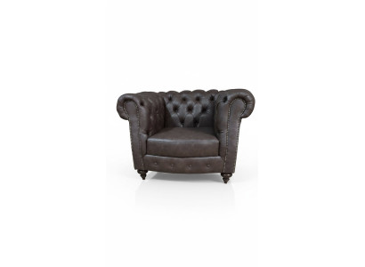Chesterfield křeslo pohovka 1 osoba kůže salónní sedadlo luxusní jednosedadlo