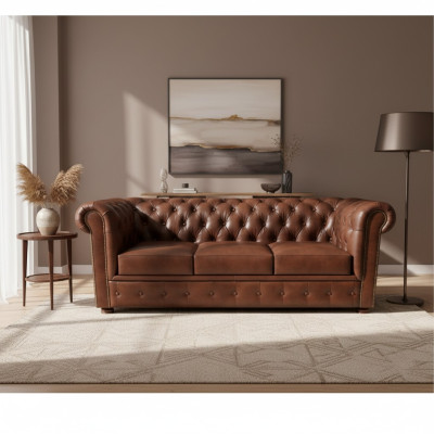 Luxus Chesterfield Sofa 3 Sitzer Couchen Lounge Sofas Couch 230cm Stoff