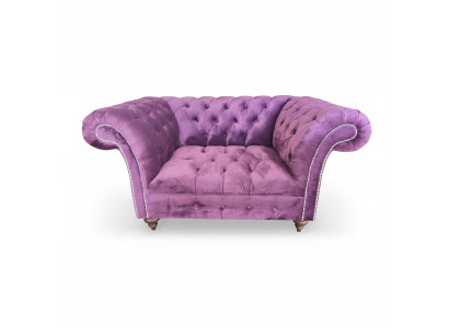 Chesterfield Sessel Couch 1 Sitzer Textil Sessel Stoff Sitz Lounge Möbel