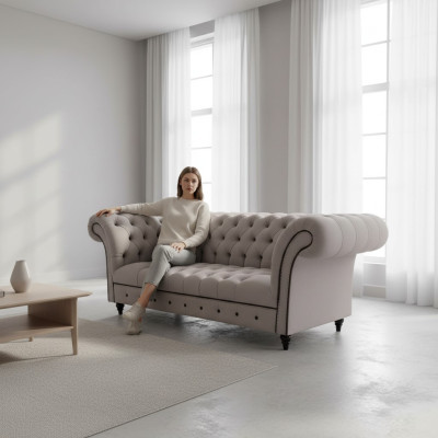 Chesterfield Sofa Dreisitzer Sofas Polster Textil Couchen Modern