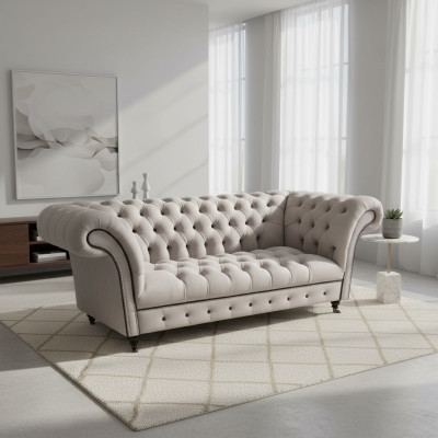 Chesterfield Sofa Dreisitzer Sofas Polster Textil Couchen Modern