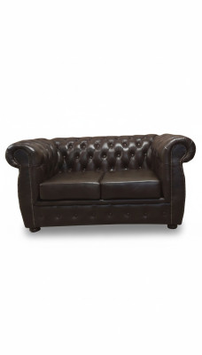 Chesterfield pohovka 2 osoby Luxus pohovka Dvousedadlo Pohovky Hnědý Nábytek Sedací soupravy