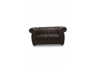 Chesterfield pohovka 2 osoby Luxus pohovka Dvousedadlo Pohovky Hnědý Nábytek Sedací soupravy
