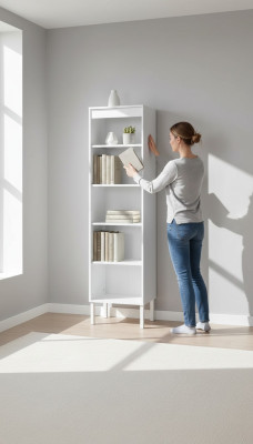 Regál Skříň Knihovna Víceúčelové Regály Dřevěné Skříně 184x48x42