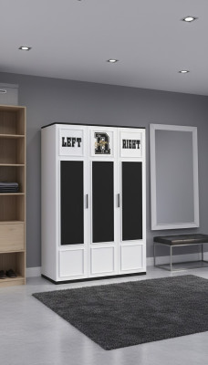 Šatník bílý dřevo skříně ložnice nábytek design dětský pokoj