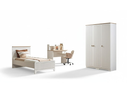 Modern Komplett Jugendzimmer Luxus Kinderzimmer Set 3tlg Weiß