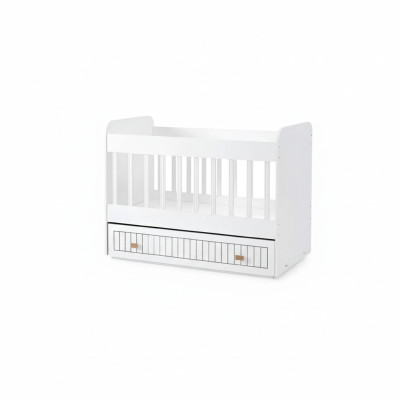 Babybett Kinderbett Bett Set Schublade weiß im Stil fürs Kinderzimmer