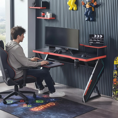 Moderne Tische Schreibtisch Kinderschreibtisch schwarz Gamer Computer Tisch