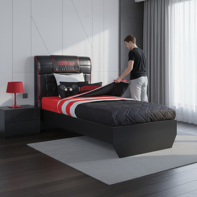Designer postele Dětská postel Dětská postel Dřevěný nábytek s měkkým 120x200cm