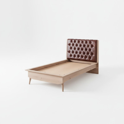 Postel Loft Holz Chesterfield 100x200cm Postelový rám Potahovaná hlavová část