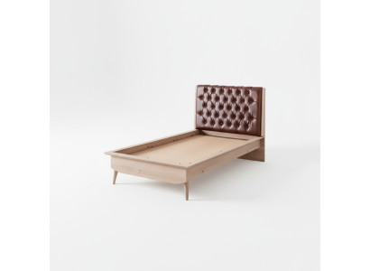 Postel Loft Holz Chesterfield 100x200cm Postelový rám Potahovaná hlavová část