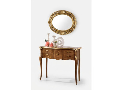 Klassischer Konsolentisch Brauner Holztisch Wohnzimmer Designer Möbel