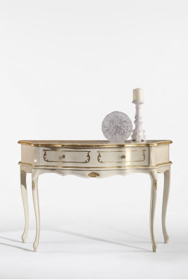 Weißer Klassischer Konsolentisch Schlafzimmer Holz Möbel Barock Stil