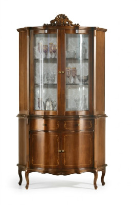 Holzvitrine Hochwertige Luxus Vitrine Schrank klassisches Design Möbel braun