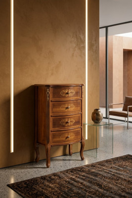 Klassische Luxus Kommode Braunes Holz Wohnzimmer Möbel Design Neu