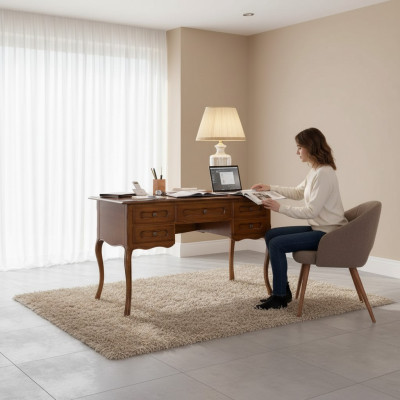 Brauner Bürotisch Luxus Arbeitszimmer Möbel Holz Schreibtisch Klassisch