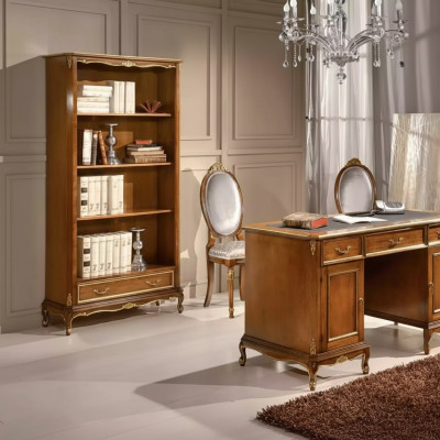 Elegantes braunes Holzschreibtisch Bücherregal Büromöbel Sets 2tlg. Set