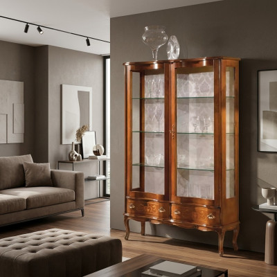 Luxus Vitrine Schrank Möbel Schränke Einrichtung Glasschrank Regal Neu