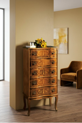 Klassische Hochkommode Braun Aufbewahrungs Möbel Wohnzimmer Design