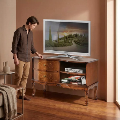 Klassischer Designer TV-Ständer Luxus Sideboard Lowboard Wohnzimmer Braun