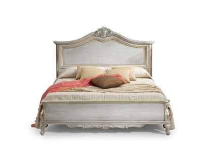 Luxuriöses gepolstertes weißes Doppelbettgestell Bett Holzdesign Luxus