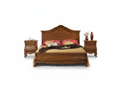 Holzdoppelbett im klassischen Stil Luxuriöses Schlafzimmer design Betten