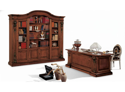 Braune klassische Büromöbel Massivholz Schreibtisch Bücherregal Schränke