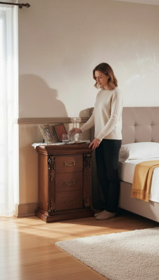 Luxuriöse Design Nachttisch Beistelltische Schlafzimmer Holz Luxus Konsolen