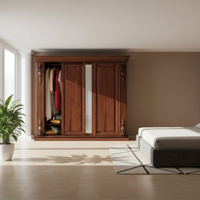 Ložnice Šatní skříň Nábytek Luxus Masiv dřevo Skříně Design Nový.