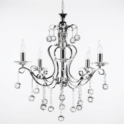 Lüster Luxus Deckenleuchter Kronleuchter Deckenlampe Silber Kristall