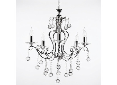 Lüster Luxus Deckenleuchter Kronleuchter Deckenlampe Silber Kristall