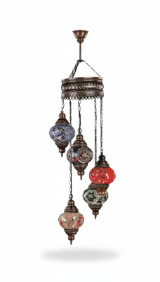 Deckenleuchter Lüster Mehrfarbig Kronleuchter Deckenlampe Lampen Glas