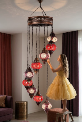 Lustr, lustr, lustr, stropní lustr, lampa, sklo 45x145cm