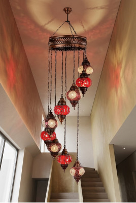 Lustr, lustr, lustr, stropní lustr, lampa, sklo 45x145cm