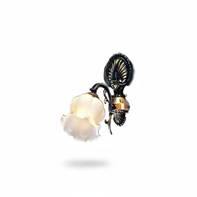 Nástěnná lampa Stěnové lampy Květinová stěnová lampa Lustr Stěnní lampy Šedé sklo
