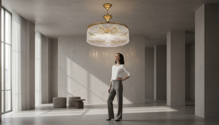 Luxus Deckenleuchter Lüster Kronleuchter Deckenlampe Gold Kristall Lampe